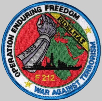 f-212 fgs karlsruhe cruise patch crest type 122 bremen class frigate german navy 06 enduring freedom