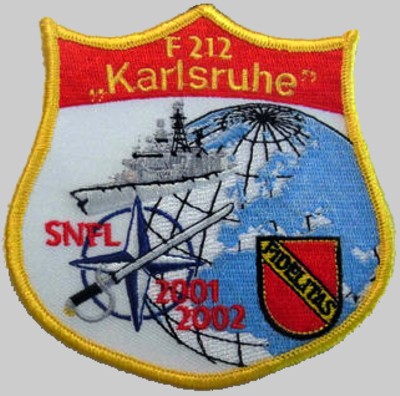 f-212 fgs karlsruhe cruise patch crest type 122 bremen class frigate german navy 08 snfl nato