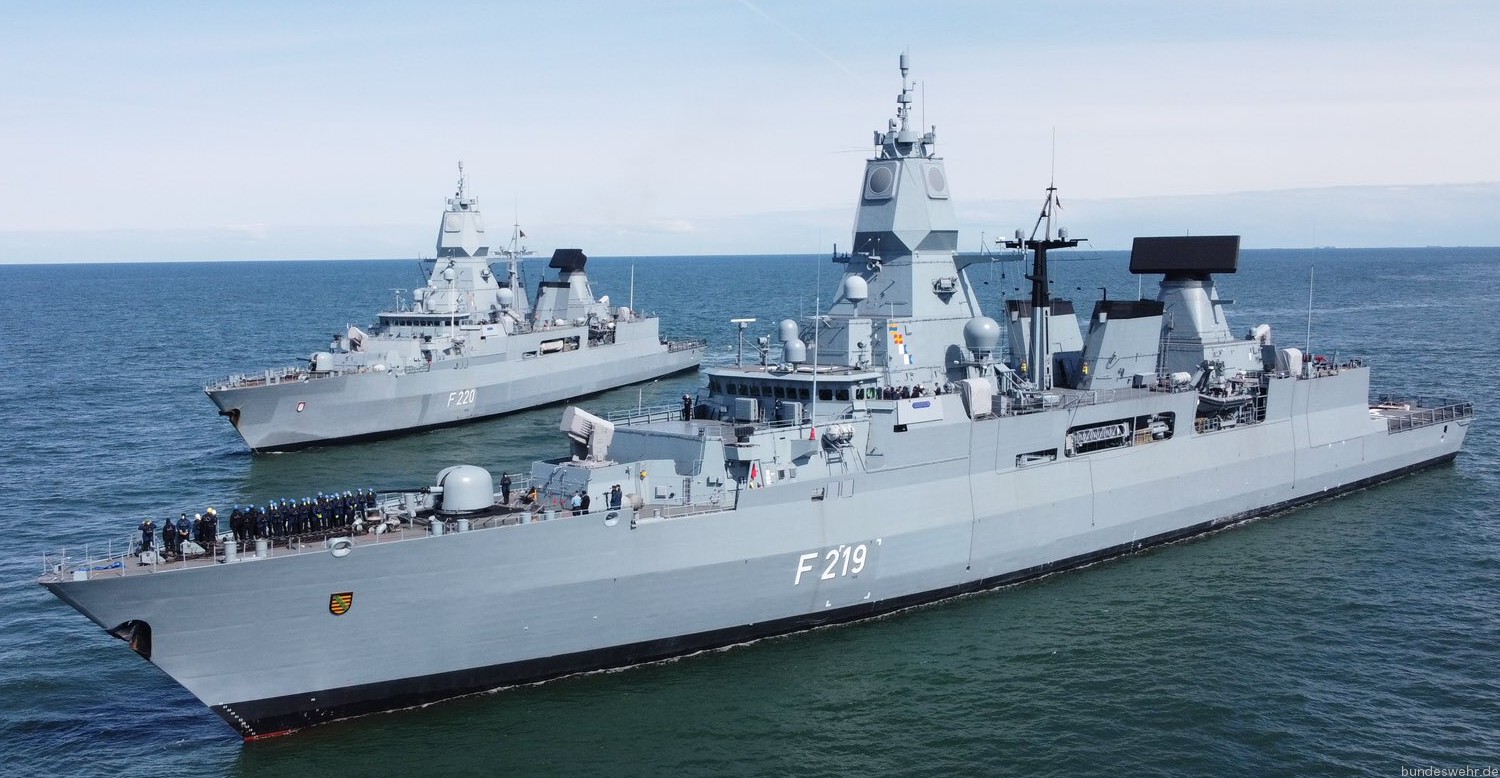 f-219 fgs sachsen type 124 class guided missile frigate ffg german navy marine fregatte 32