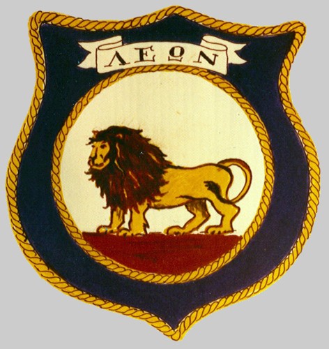 d-54 hs leon insignia crest patch badge hellenic navy destroyer