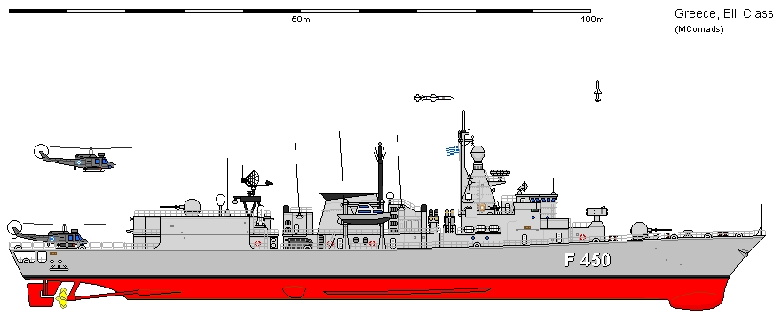 elli kortenaer standard class frigate hellenic navy greece drawing