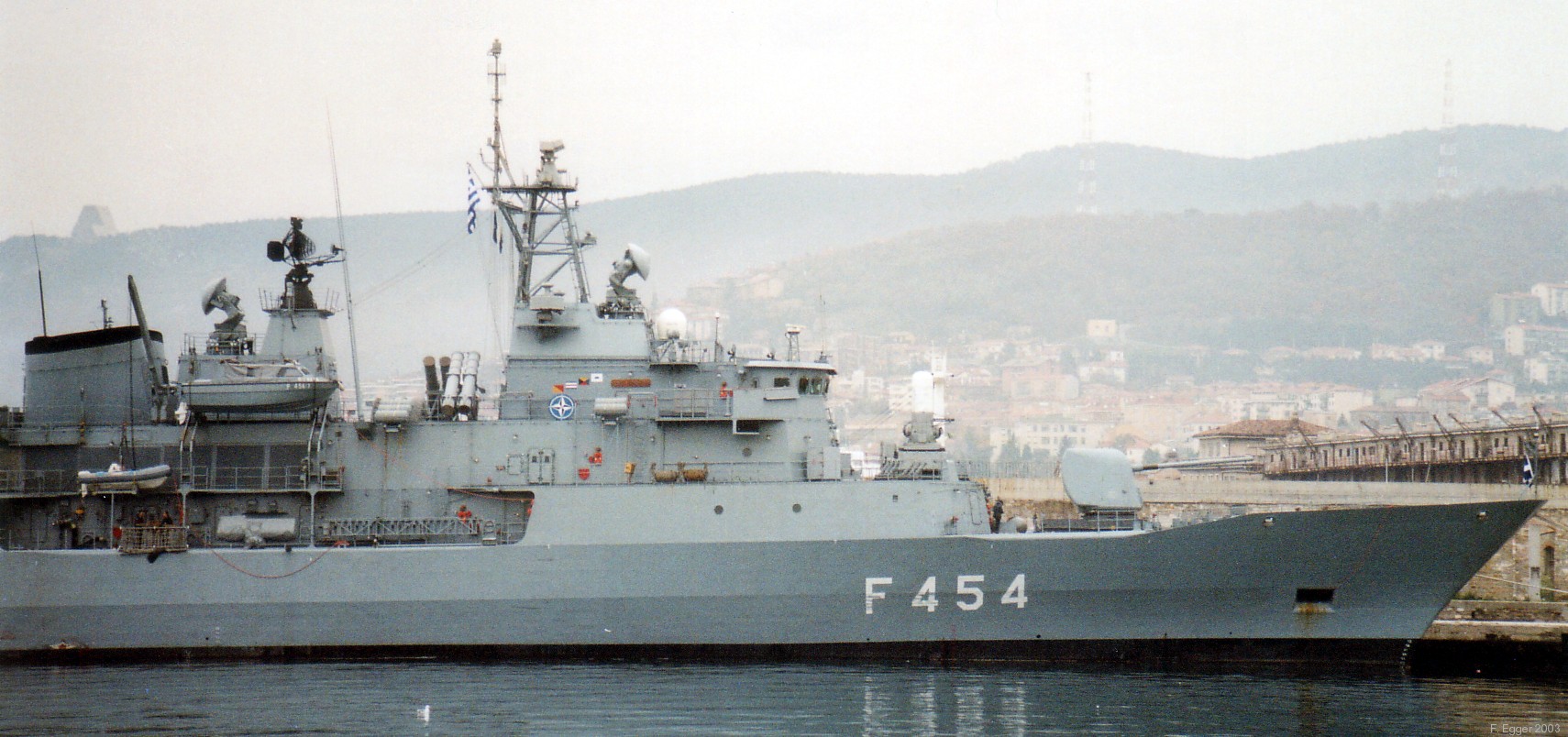 f 454 hs psara hydra class frigate meko-200hn hellenic navy greece nato standing naval force mediterranean stanavformed trieste italy 2003 10