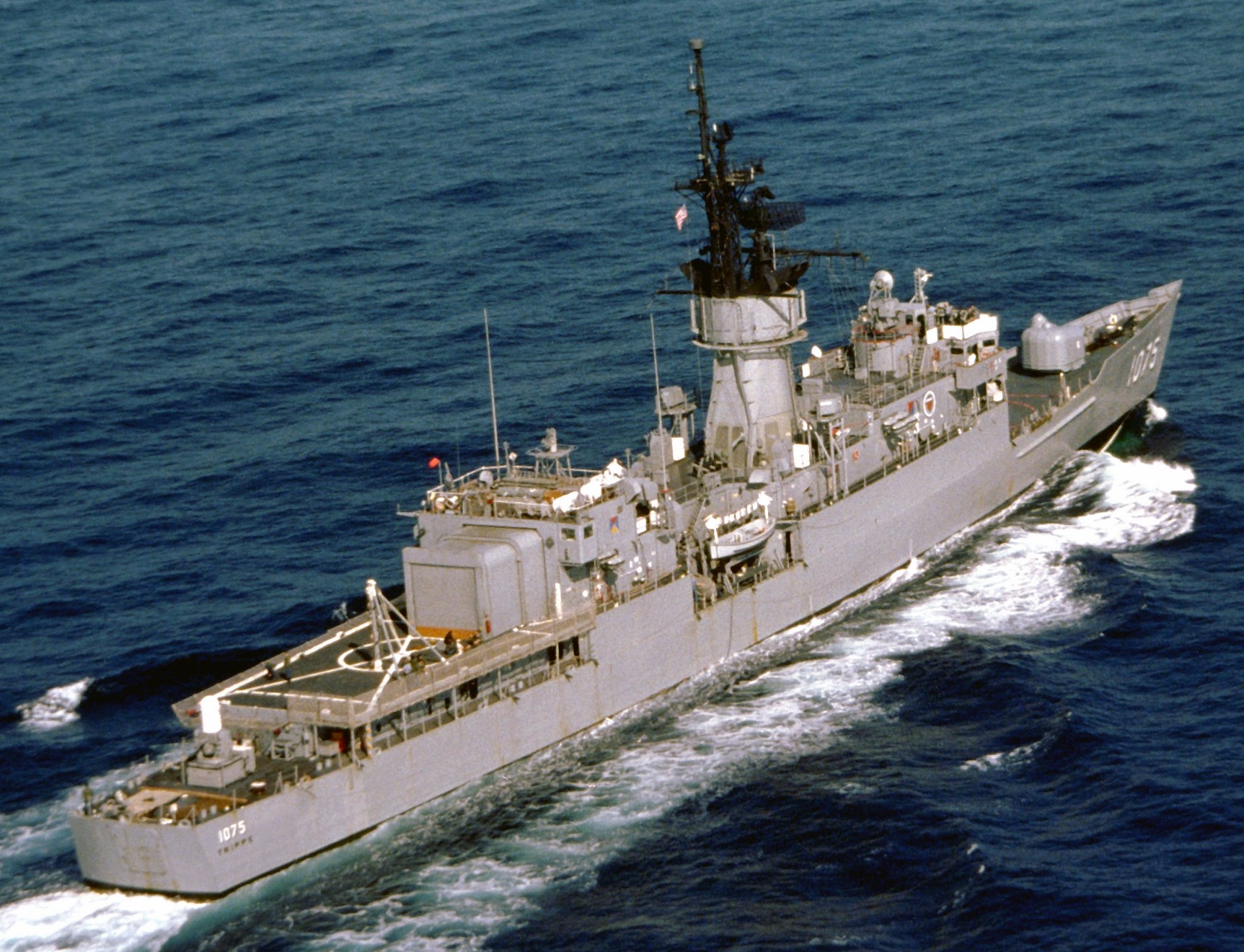 USS Pharris FF-1094 postcard US ship Knox Class Fast Frigate 