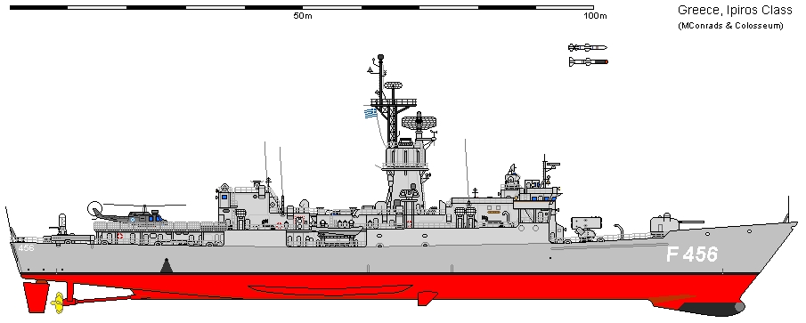 ipiros knox class frigate hellenic navy greece drawing