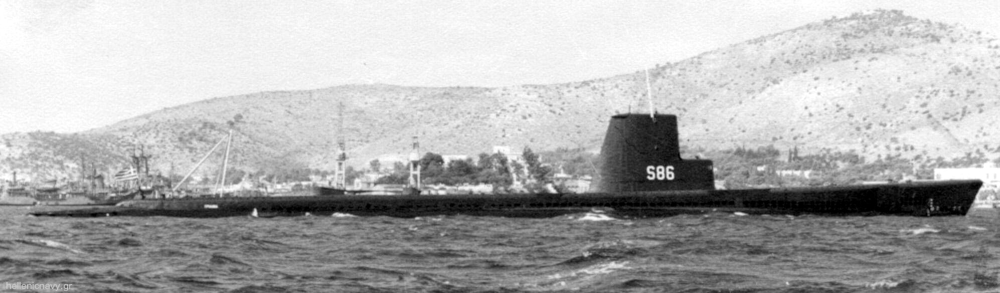 s 86 hs triania balao class submarine hellenic navy greece