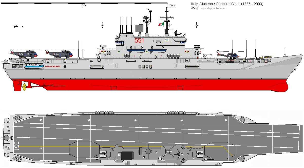 c-551 its giuseppe garibaldi aircraft carrier italian navy marina militare drawing 01