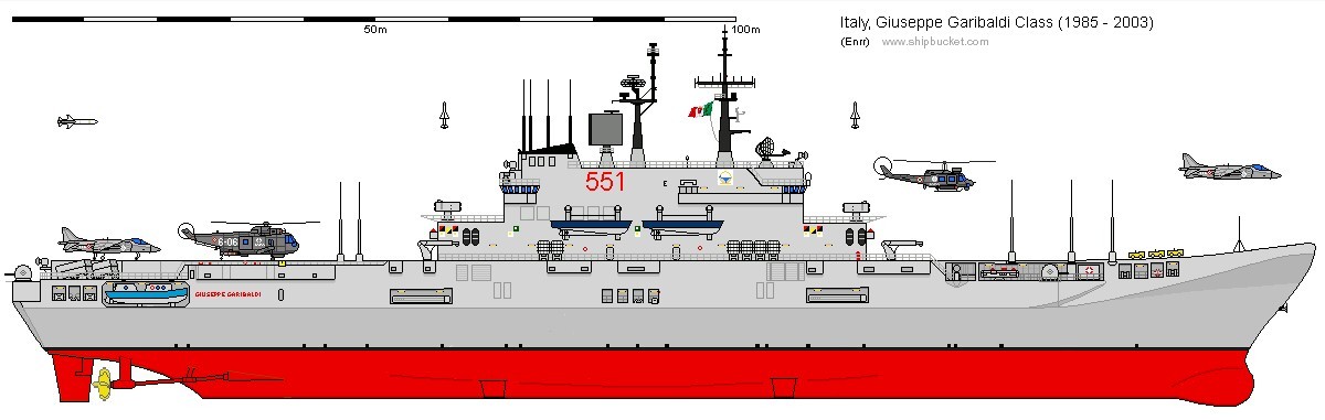 c-551 its giuseppe garibaldi aircraft carrier italian navy marina militare drawing 02