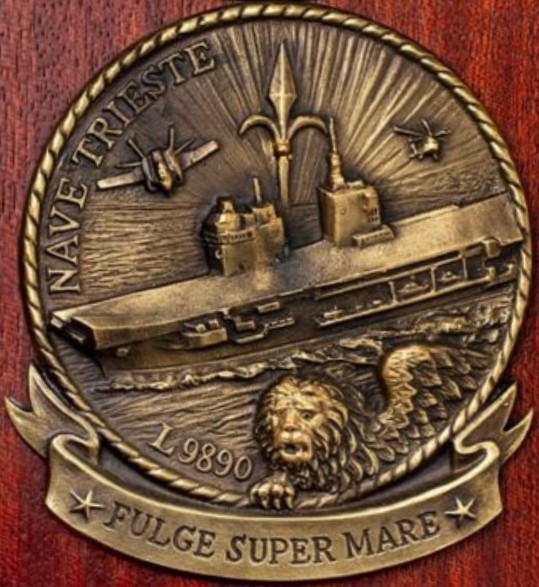 its trieste l9890 nave insignia crest patch badge lhd landing ship helicopter dock italian navy marina militare 02cx