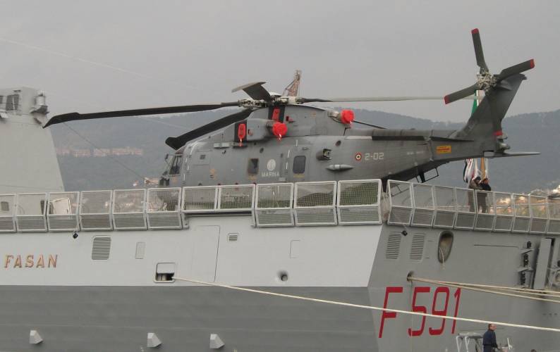 agusta westland eh-101 helicopter its nave virginio fasan f 591 fremm