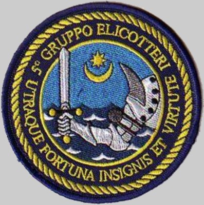 grupelicot 5 gruppo elicotteri 5th helicopter group italian navy marina militare crest insignia patch sarzana luni