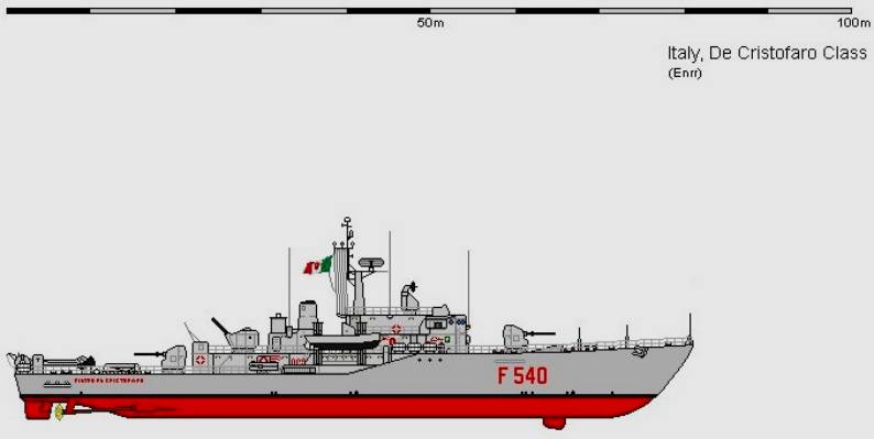 pietro de cristofaro class corvette italian navy oto melara 76/62 allargato gun k-113 menon asw mortar mk-32 torpedo tubes