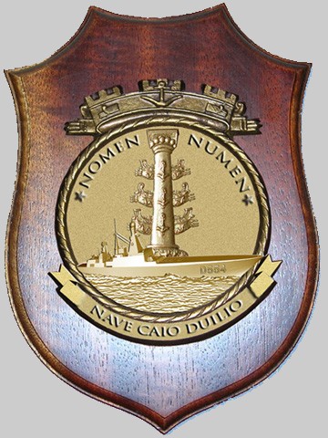 d-554 caio duilio its insignia crest patch badge guided missile destroyer italian navy marina horizon