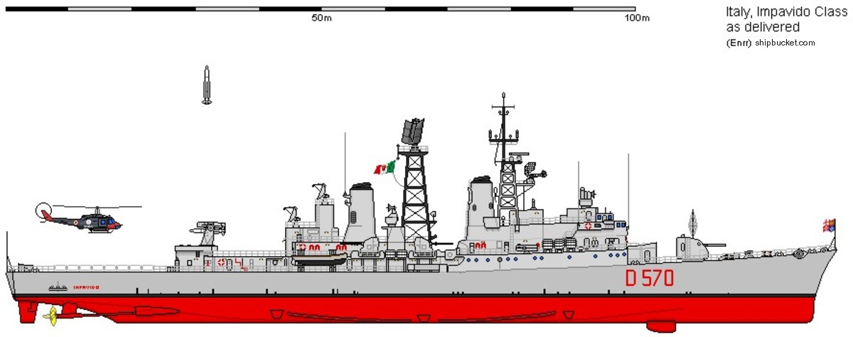 impavido class guided missile destroyer ddg italian navy marina militare rim-24 tartar sam 09c