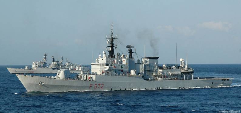 f 572 its nave libeccio guided missile frigate italian navy maestrale class mmi
