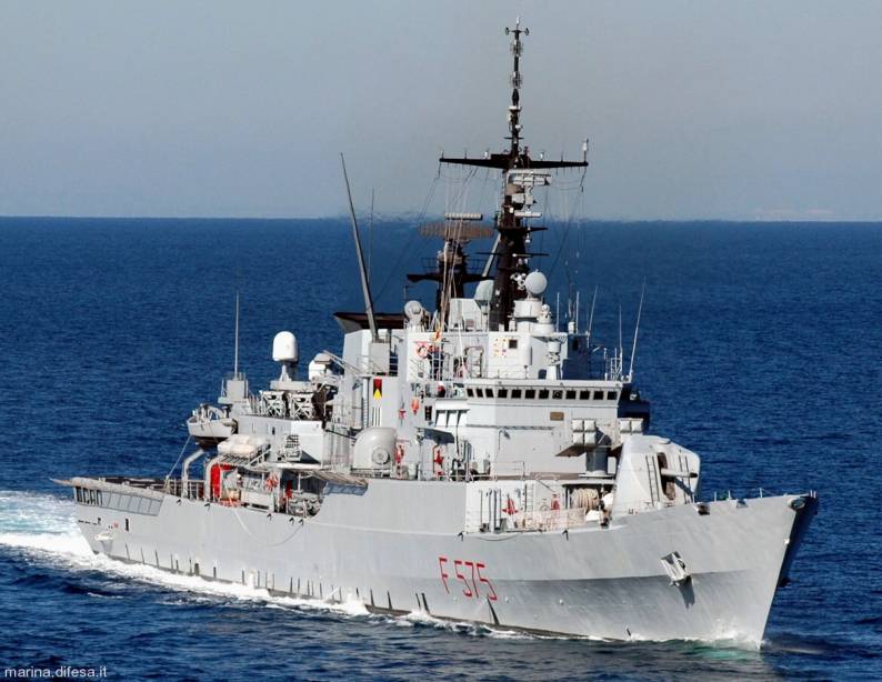 f 575 its nave euro maestrale class guided missile frigate italian navy marina militare italiana