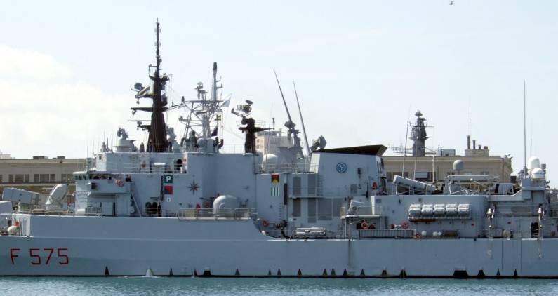 f 575 euro maestrale class frigate mbda otomat teseo mk.2 ssm missile launcher armament