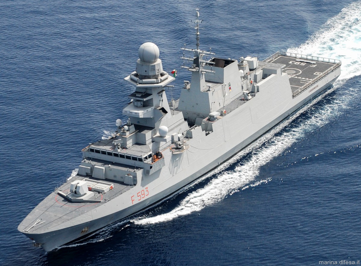 f-593 carabiniere its nave bergamini fremm class guided missile frigate italian navy marina militare 03