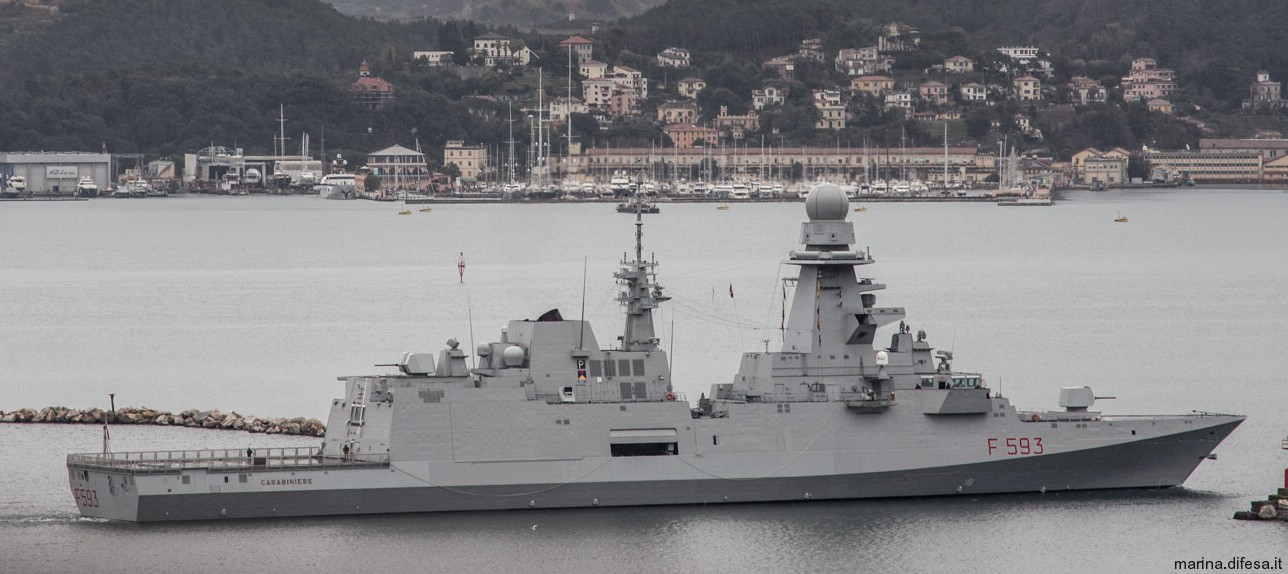 f-593 carabiniere its nave bergamini fremm class guided missile frigate italian navy marina militare 12
