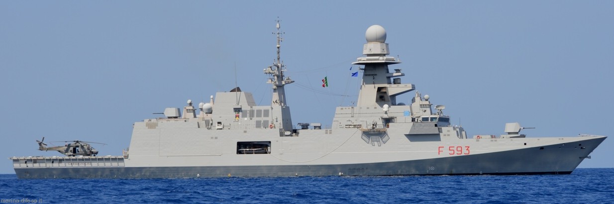 f-593 carabiniere its nave bergamini fremm class guided missile frigate italian navy marina militare 63
