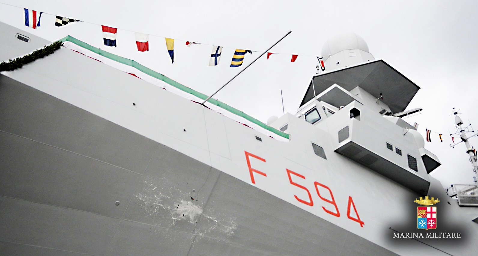 f-594 alpino its nave bergamini fremm class guided missile frigate italian navy marina militare 21 christening ceremony