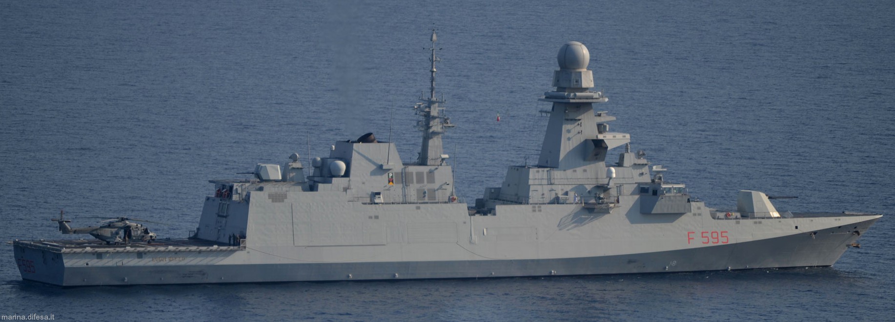 f-595 luigi rizzo its nave bergamini fremm class guided missile frigate italian navy marina militare 20 nh90 sh-90 helicopter