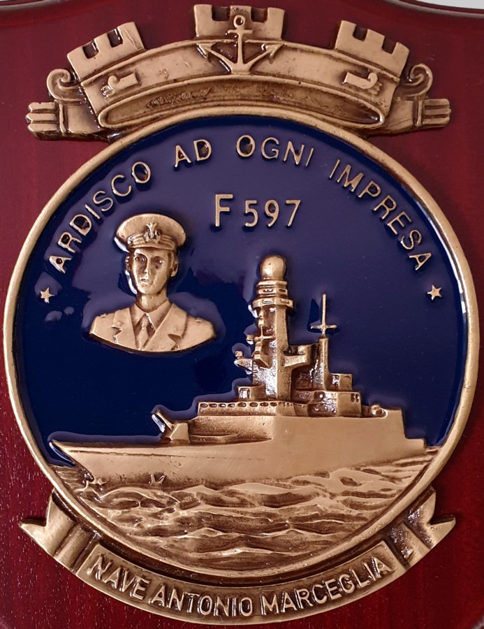f-597 antonio marceglia insignia crest patch badge bergamini fremm class guided missile frigate italian navy marina militare 02x