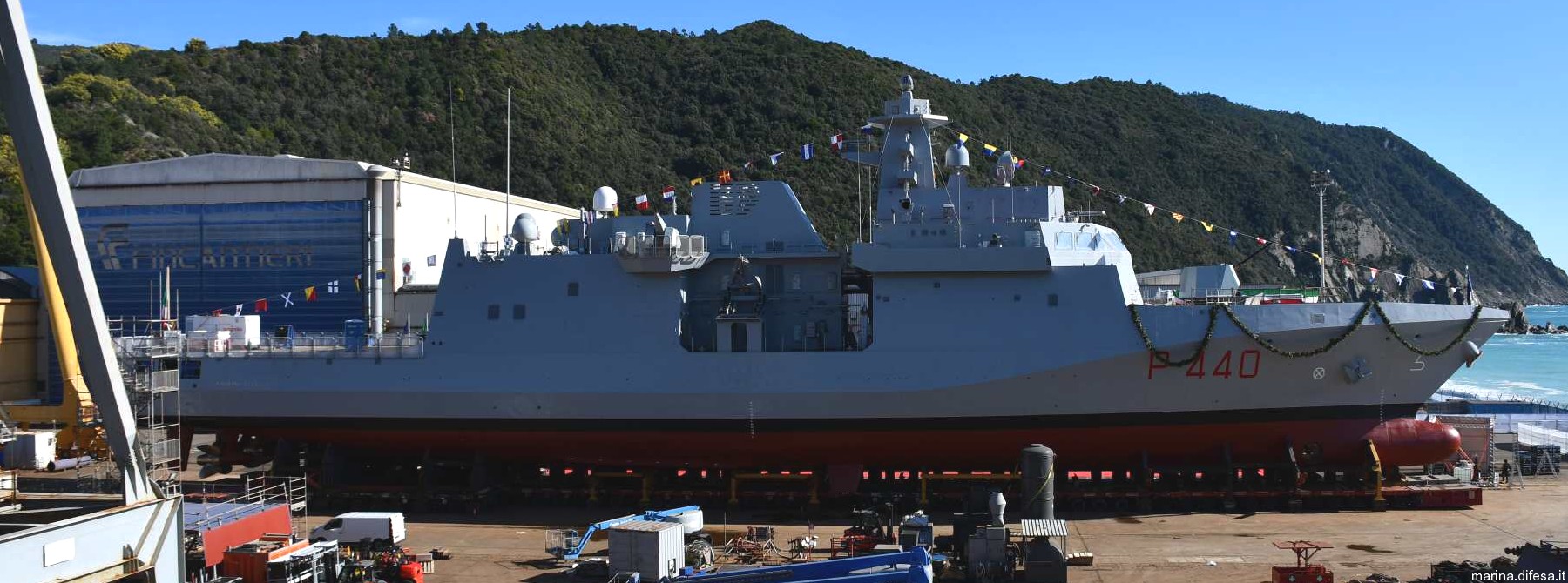 p-440 its ugolino vivaldi offshore patrol vessel opv nave ppx italian navy marina militare launching riva trigoso fincantieri 03