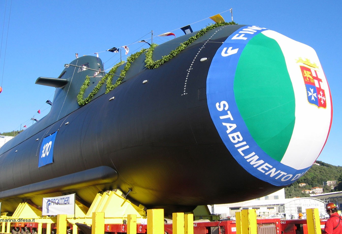 s-527 scire its smg todaro type 212 class submarine italian navy marina militare 23 christening launching ceremony