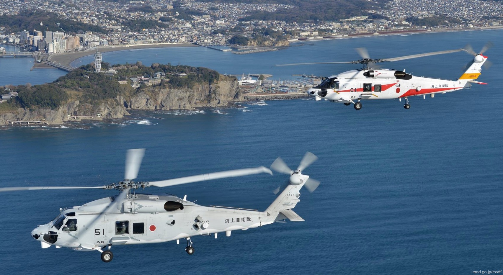 mitsubishi sh-60k helicopter anti submarine japan maritime self defense force jmsdf navy seahawk 8451 ush-60k 8901