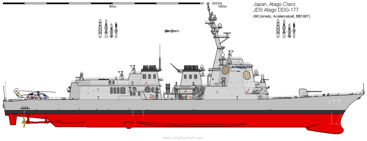 atago class guided missile destroyer ddg japan maritime self defense force jmsdf aegis drawing