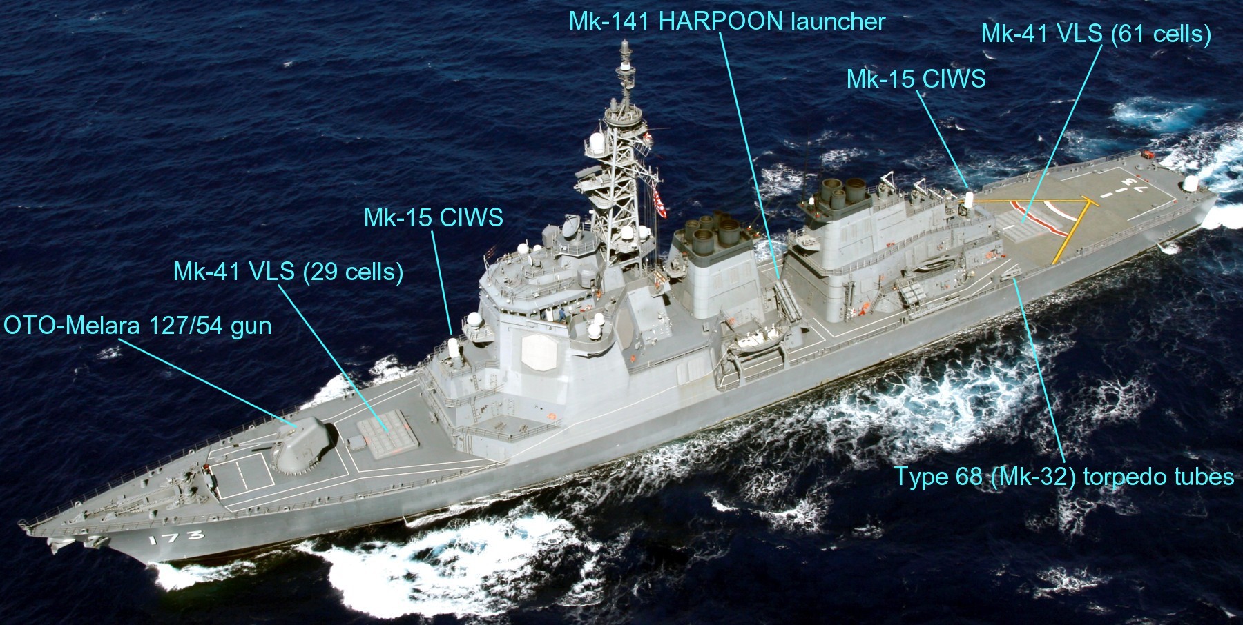 kongou class guided missile destroyer ddg armament oto melara 127/54 5 inch gun mk-41 vertical launching system vls mk-15 ciws mk-141 rgm-84 harpoon ssm type 68 mk-32 torpedo tubes jmsdf 02