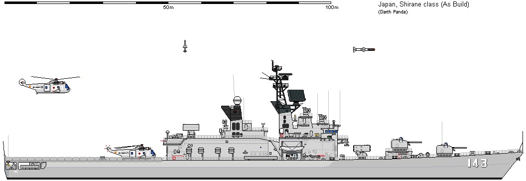 shirane class helicopter destroyer ddh-143 jds kurama japan maritime self defense force drawing