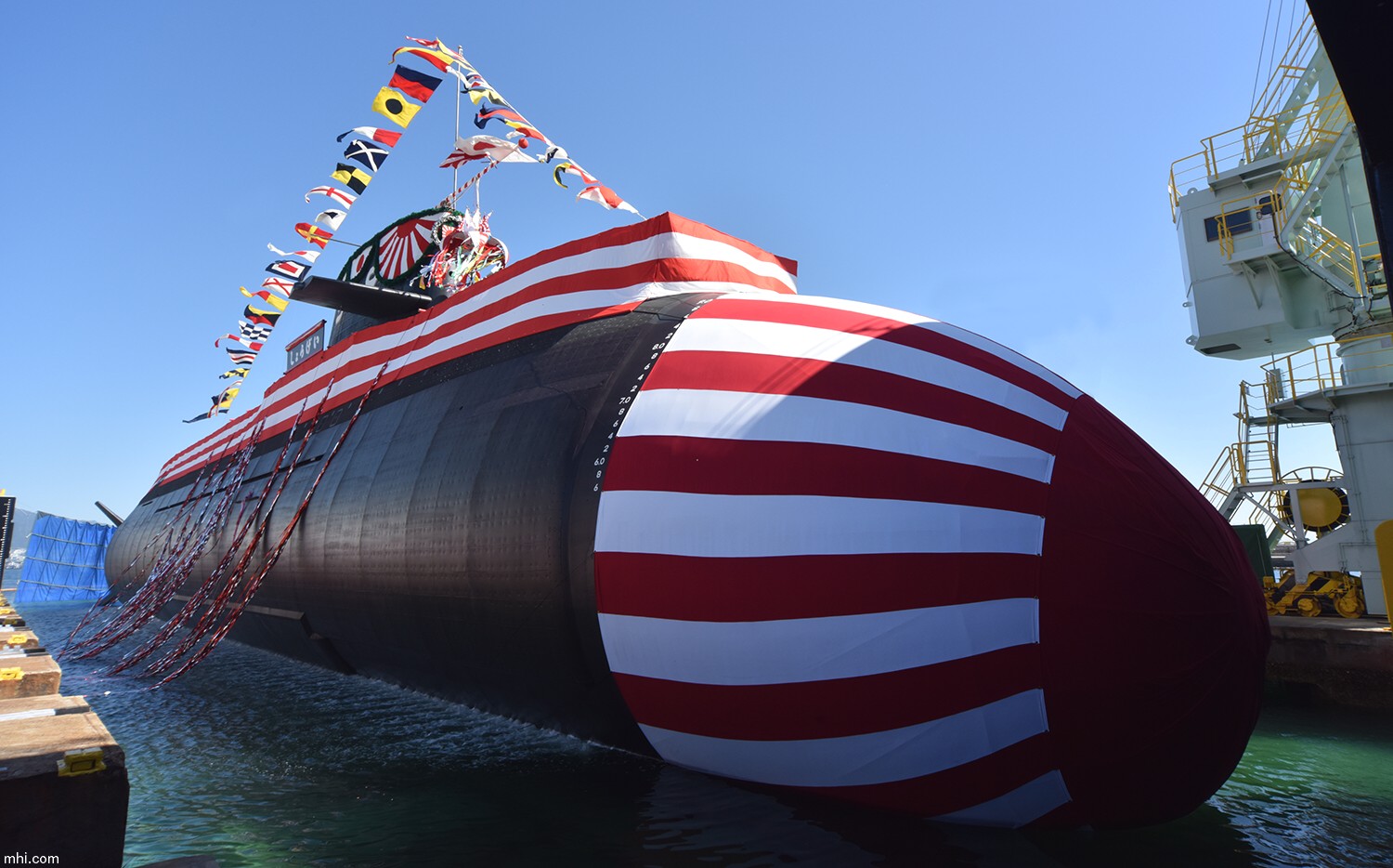 js shogei ss-519 attack submarine ssk launching ceremony mitsubishi kobe 2026 03