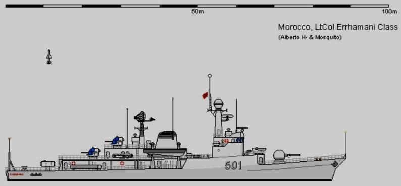 F-501 Lieutenant Colonel Errhamani Descubierta class frigate bazan moroccan navy