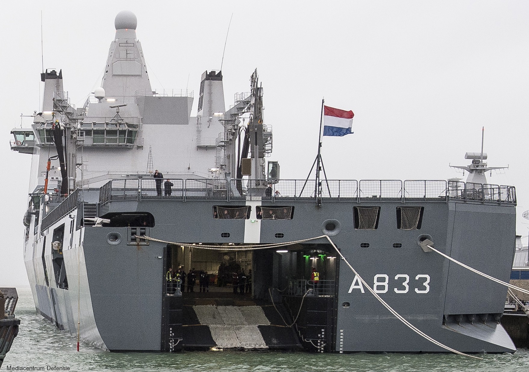 a-833 hnlms karel doorman joint support ship royal netherlands navy koninklijke marine 18 well deck landing craft vehicle personnel lcvp