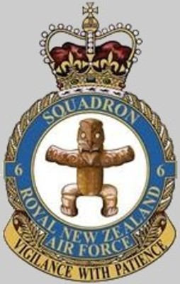 no. 6 squadron royal new zealand air force insignia crest patch badge rnzaf sh-2g super seasprite