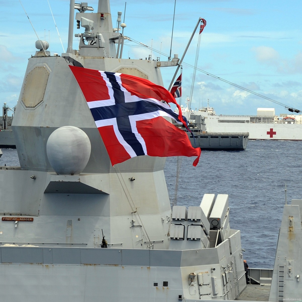f-310 fridtjof nansen hnoms knm frigate royal norwegian navy sjoforsvaret 46 kongsberg defence systems naval strike missile nms
