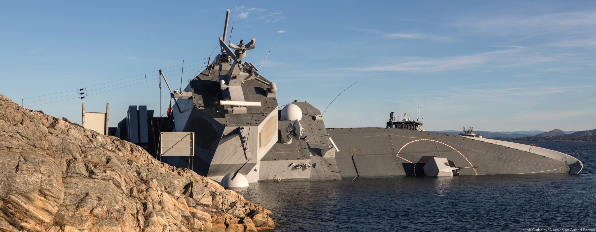 f-313 helge ingstad hnoms knm nansen class frigate royal norwegian navy 06 collision nato exercise trident juncture