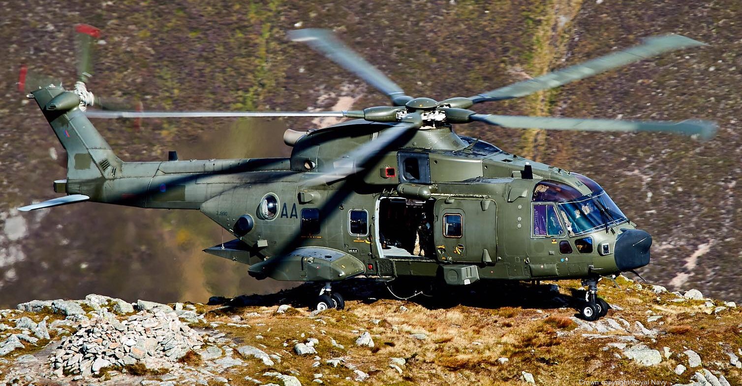 merlin hc3 hc3a mk.3 commando helicopter aw101 force chf royal navy 845 846 naval air squadron rnas yeovilton agusta westland marines 62