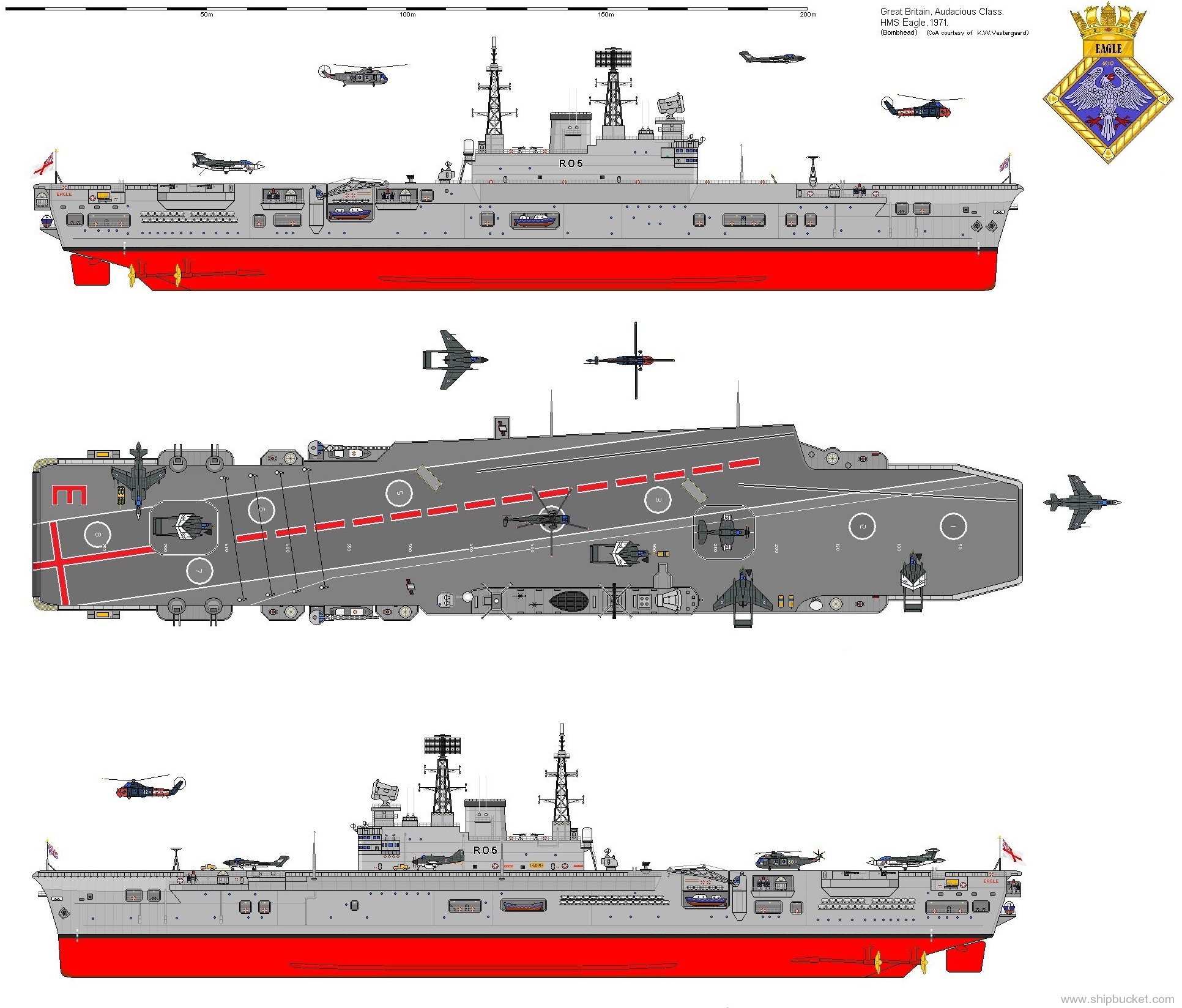 r-05 hms eagle audacious class aircraft carrier royal navy 06 drawing