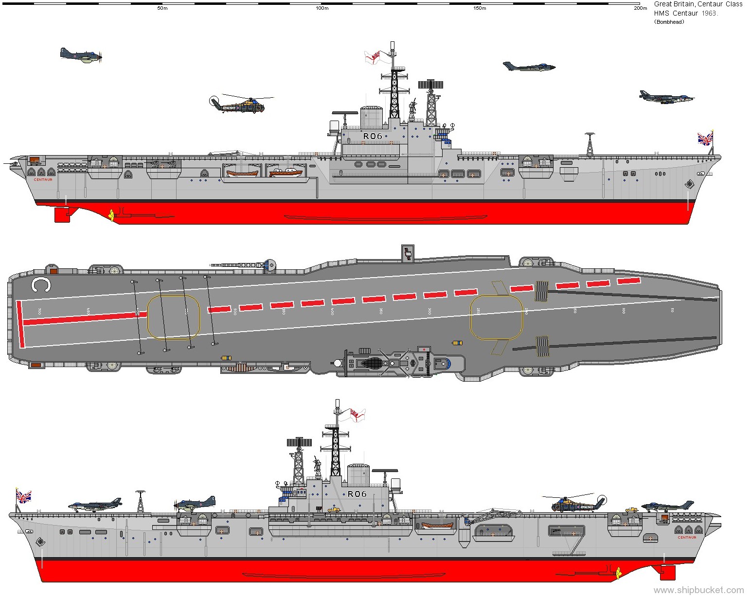 r-06 hms centaur aircraft carrier royal navy 03 drawing