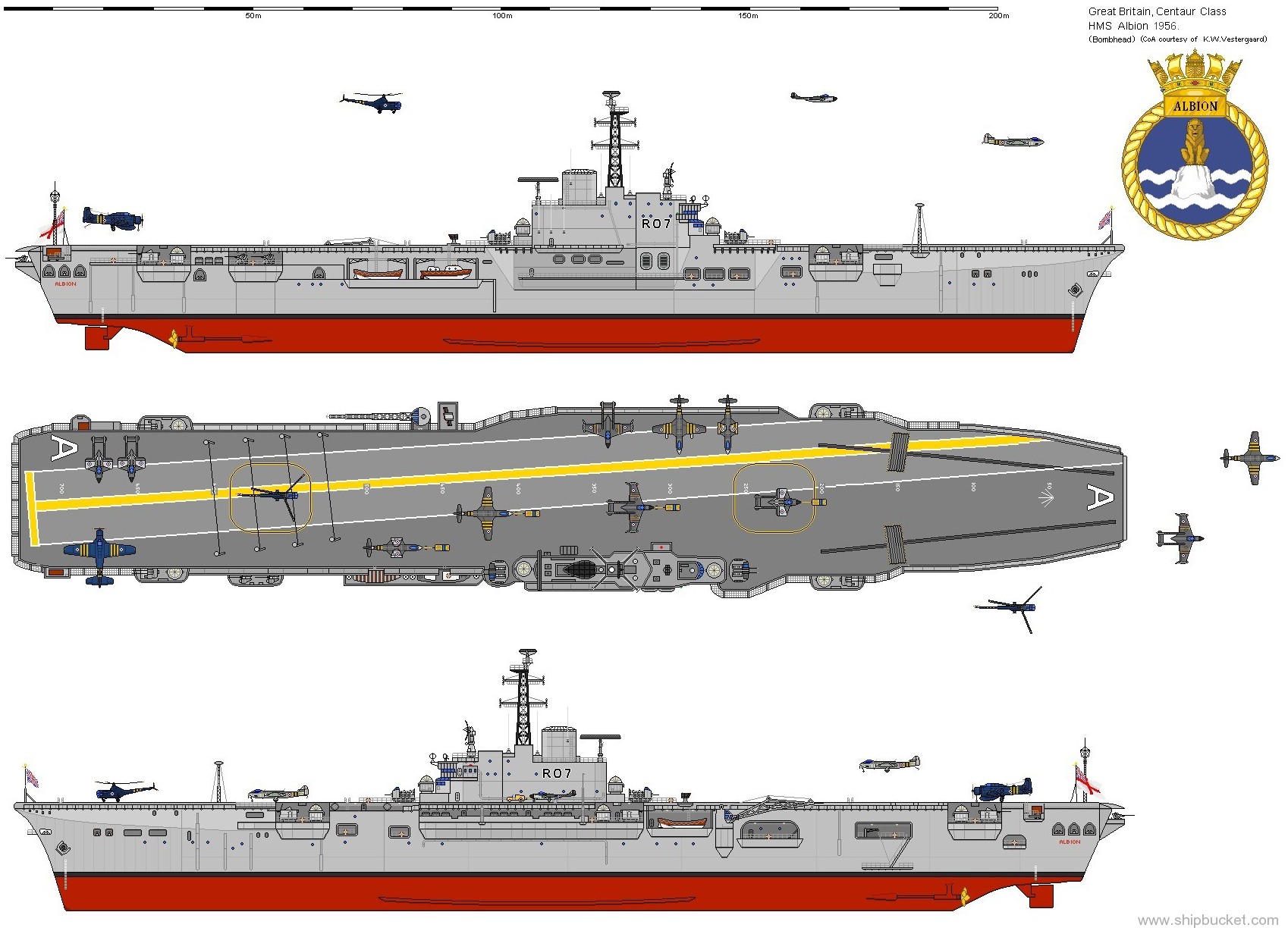 r-07 hms albion centaur class aircraft carrier royal navy 02