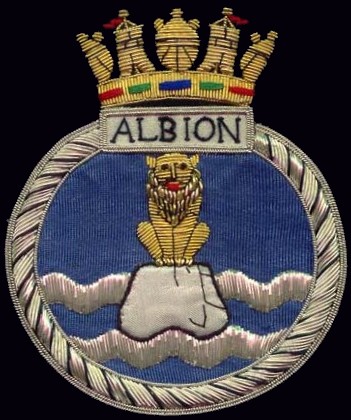 r-07 hms albion insignia crest patch badge royal navy aircraft carrier royal navy 02x