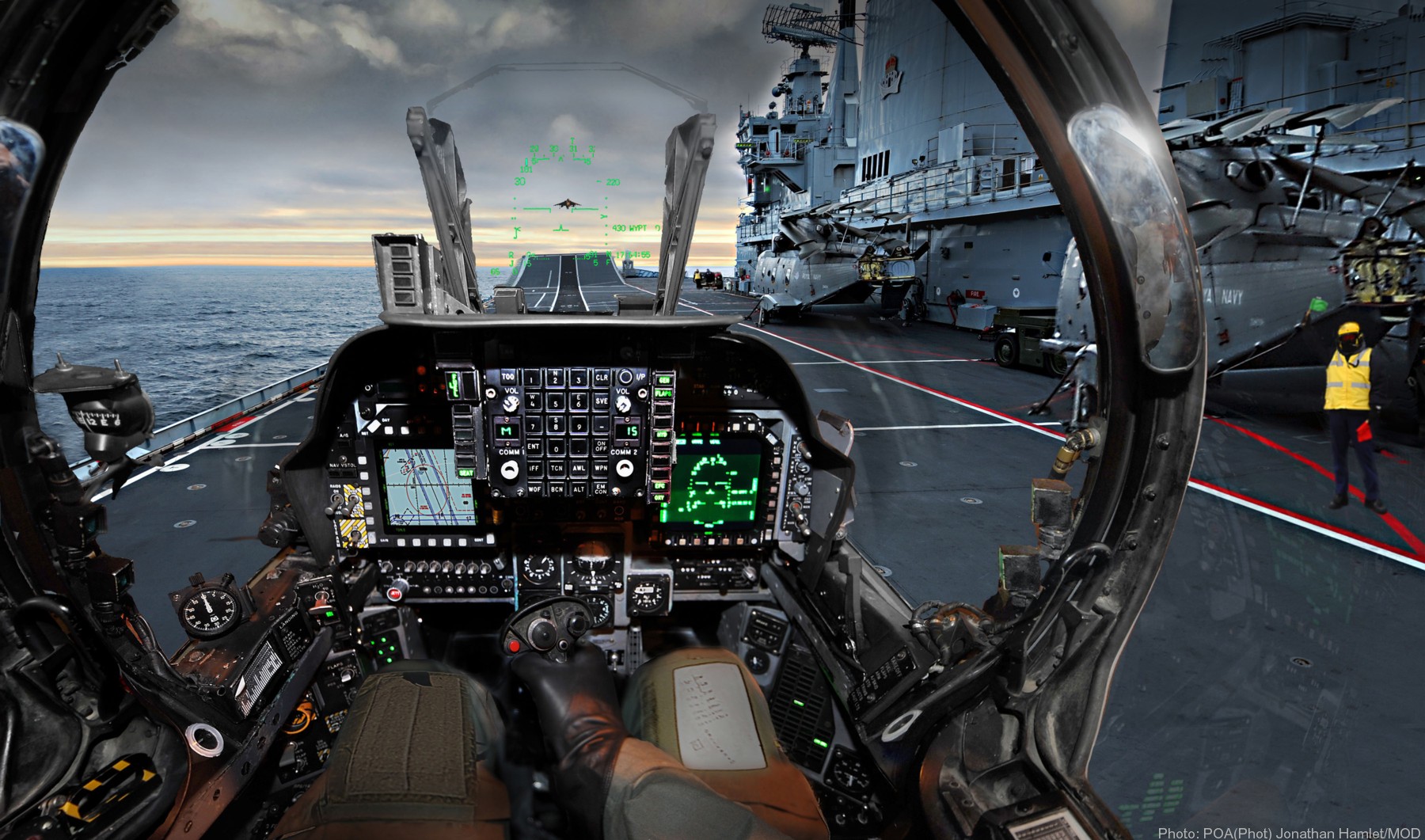 r-07 hms ark royal invincible class aircraft carrier royal navy 03 sea harrier fa.2 cockpit view