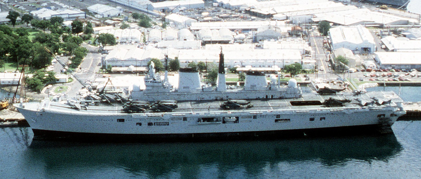 r-07 hms ark royal invincible class aircraft carrier royal navy 27 subic bay philippines