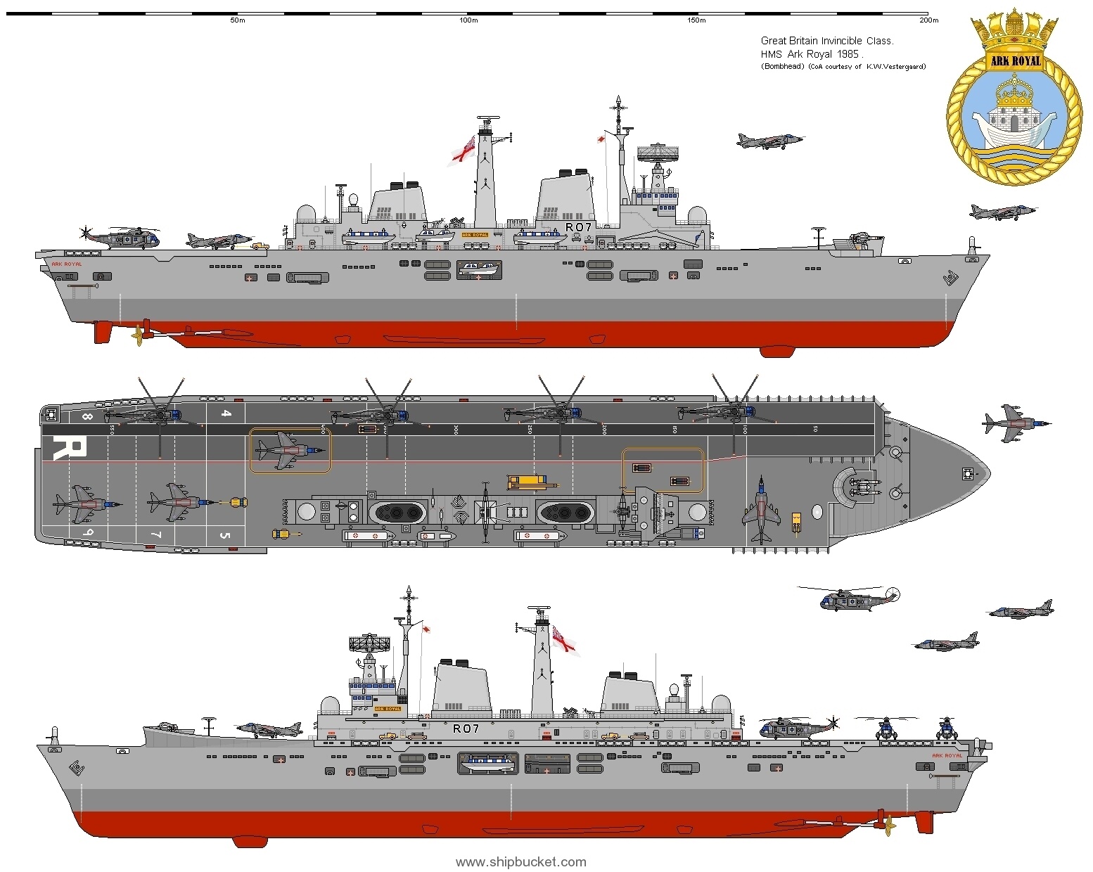 r-07 hms ark royal invincible class aircraft carrier royal navy 32 drawing