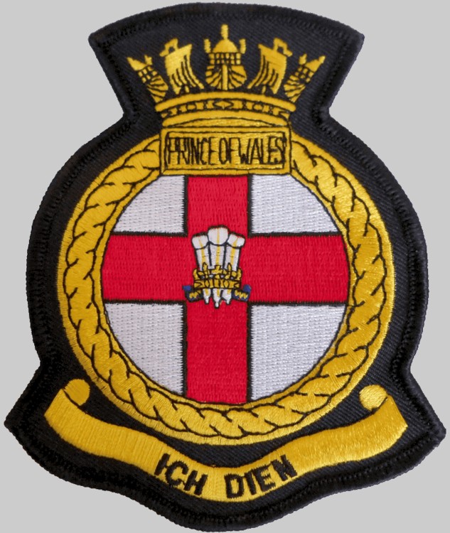 r-09 hms prince of wales insignia crest patch badge queen elizabeth class aircraft carrier royal navy 02p