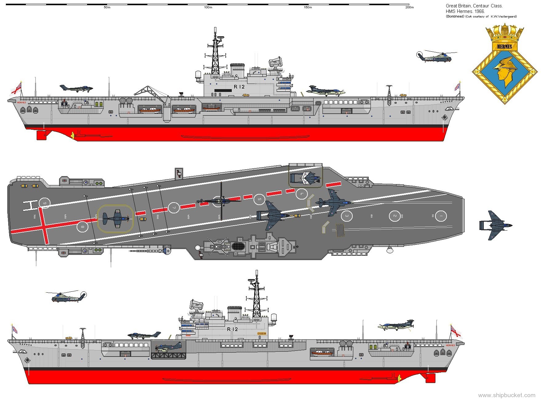 r-12 hms hermes centaur class aircraft carrier royal navy 04