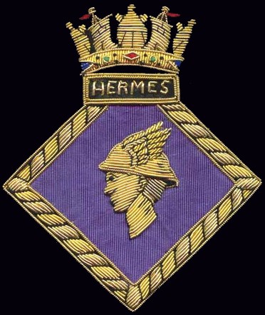 r-12 hms hermes insignia crest patch badge royal navy aircraft carrier 02x