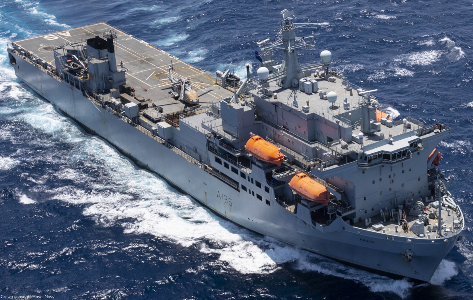 a 135 rfa argus casualty receiving ship support royal fleet auxilary navy 22